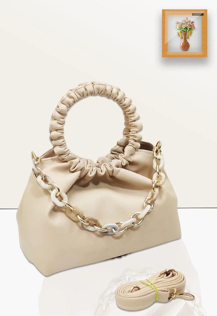 Magnifique Women's Hand/Sling/Side Bag/purse Polyurethane Western (Beige) view 2