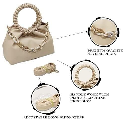 Magnifique Women's Hand/Sling/Side Bag/purse Polyurethane Western (Beige) view 7