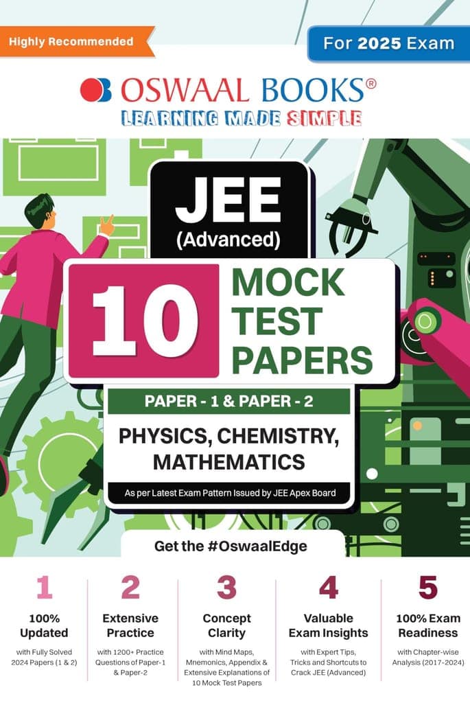 Oswaal JEE (Advanced) 10 Mock Test Papers (Paper-1 & Paper-2) Physics, Chemistry, Mathematics (For 2025 Exam) Oswaal Editorial Board