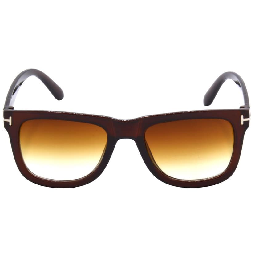 Hrinkar Brown Rectangular Sunglasses Styles Black Frame Glasses for Men & Women - HRS469-BWN-BWN view 2