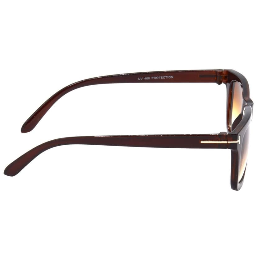 Hrinkar Brown Rectangular Sunglasses Styles Black Frame Glasses for Men & Women - HRS469-BWN-BWN view 3