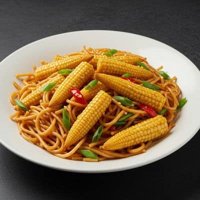 Schezwan baby corn Noodles