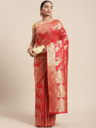 Women's Banarasi Art Silk Saree With Unstiched Blouse Piece