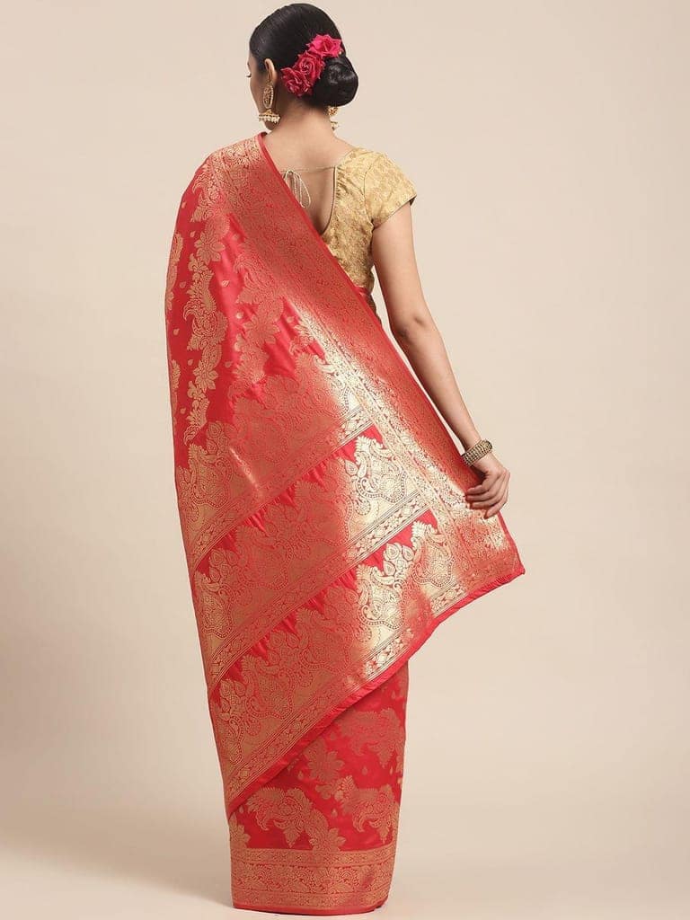 Women's Banarasi Art Silk Saree With Unstiched Blouse Piece view 2