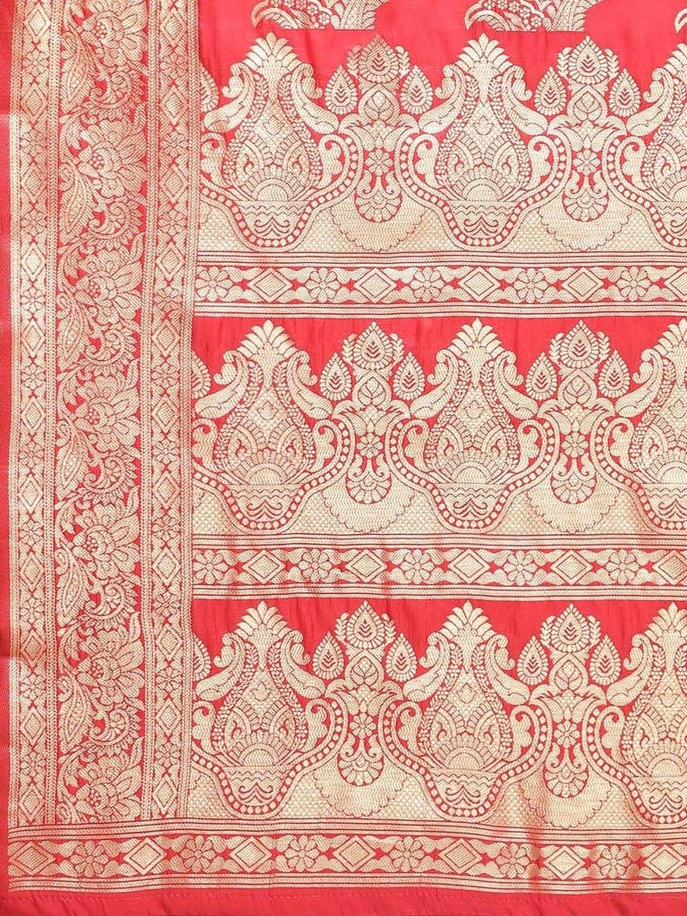 Women's Banarasi Art Silk Saree With Unstiched Blouse Piece view 3