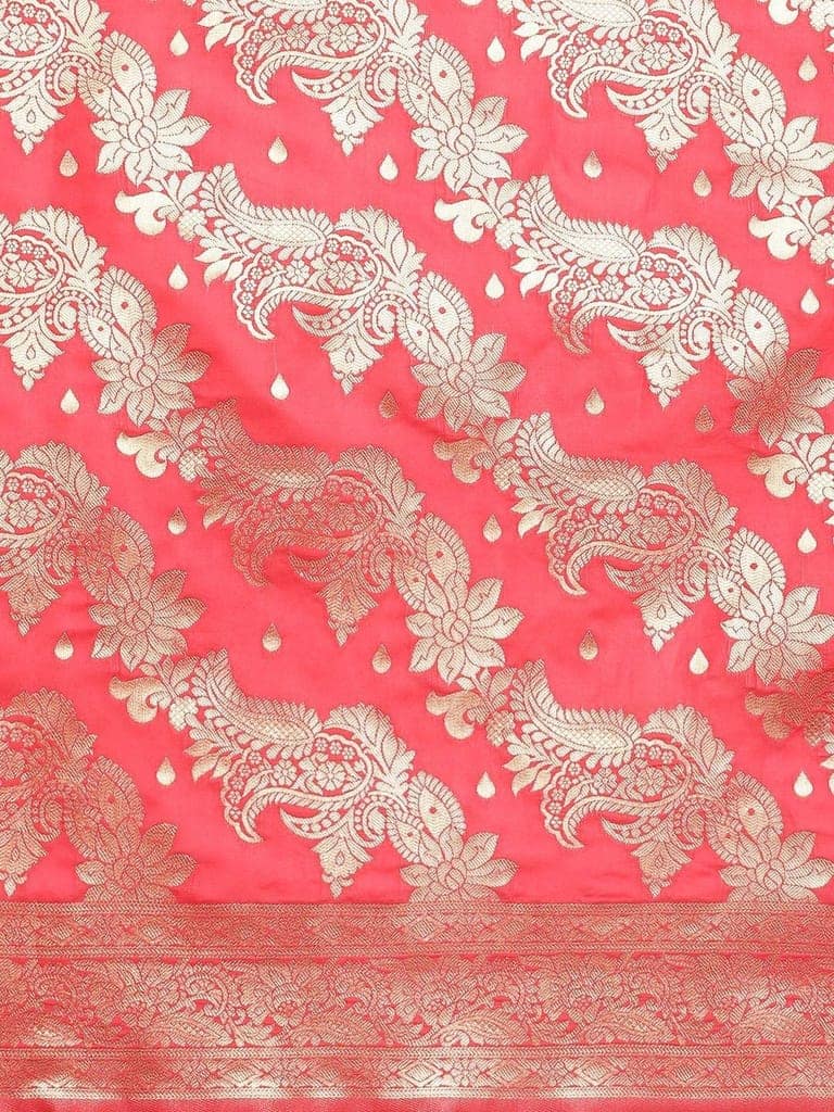 Women's Banarasi Art Silk Saree With Unstiched Blouse Piece view 4