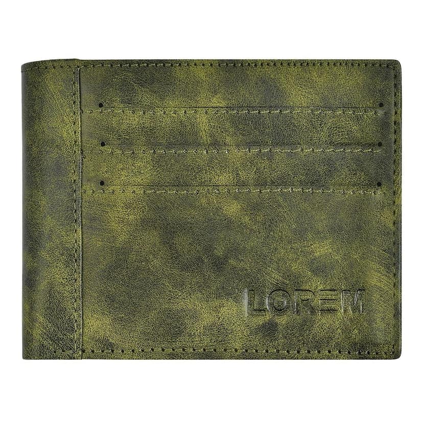 Out Side Card Slot Bi-Fold Premium Faux Leather 6 ATM Card Slots Wallet for Men-B