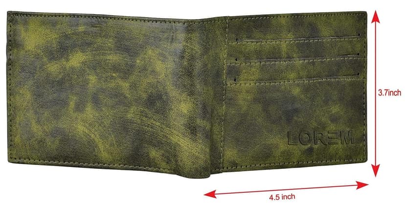 Out Side Card Slot Bi-Fold Premium Faux Leather 6 ATM Card Slots Wallet for Men-B view 5