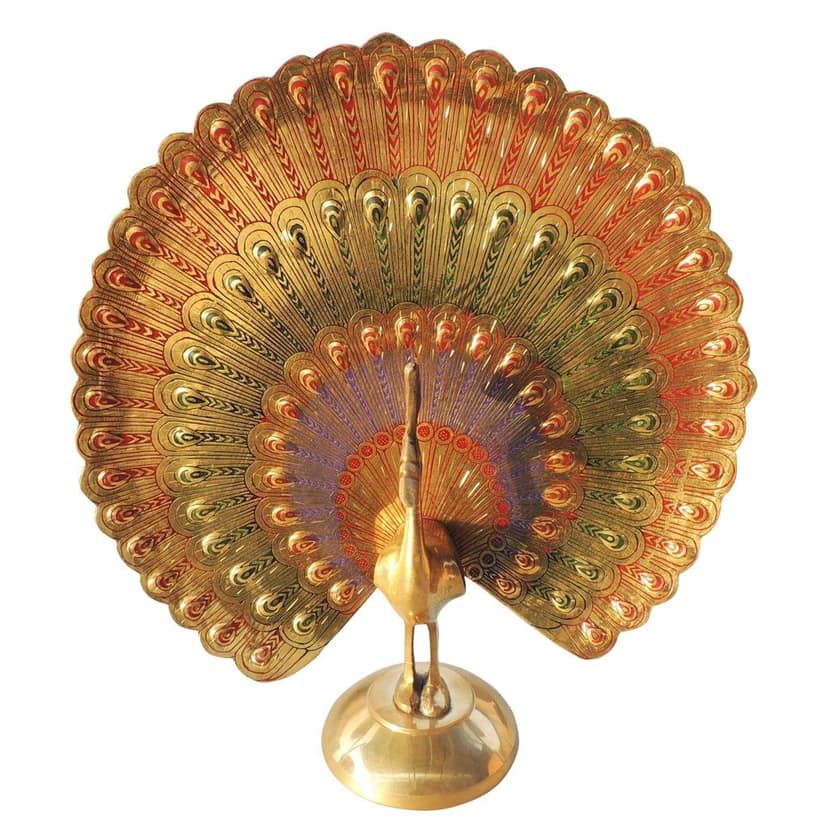 Brass Handicraft Showpiece Peacock Statue (FMAS375 A) view 2