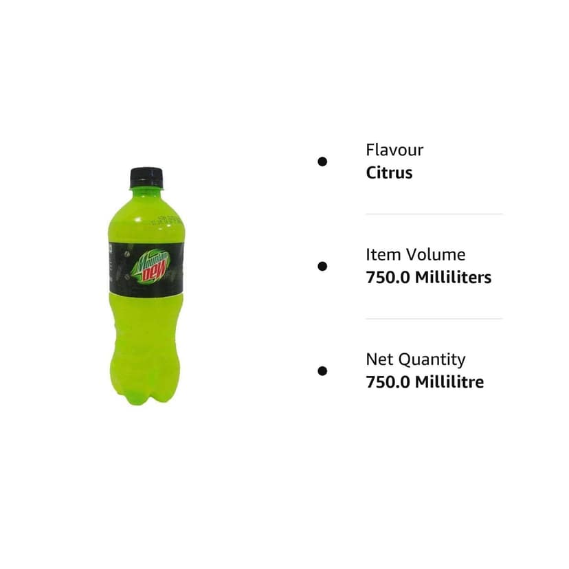 Pepsi Mountain Dew Soft Drink Bottle, 750 Ml view 2