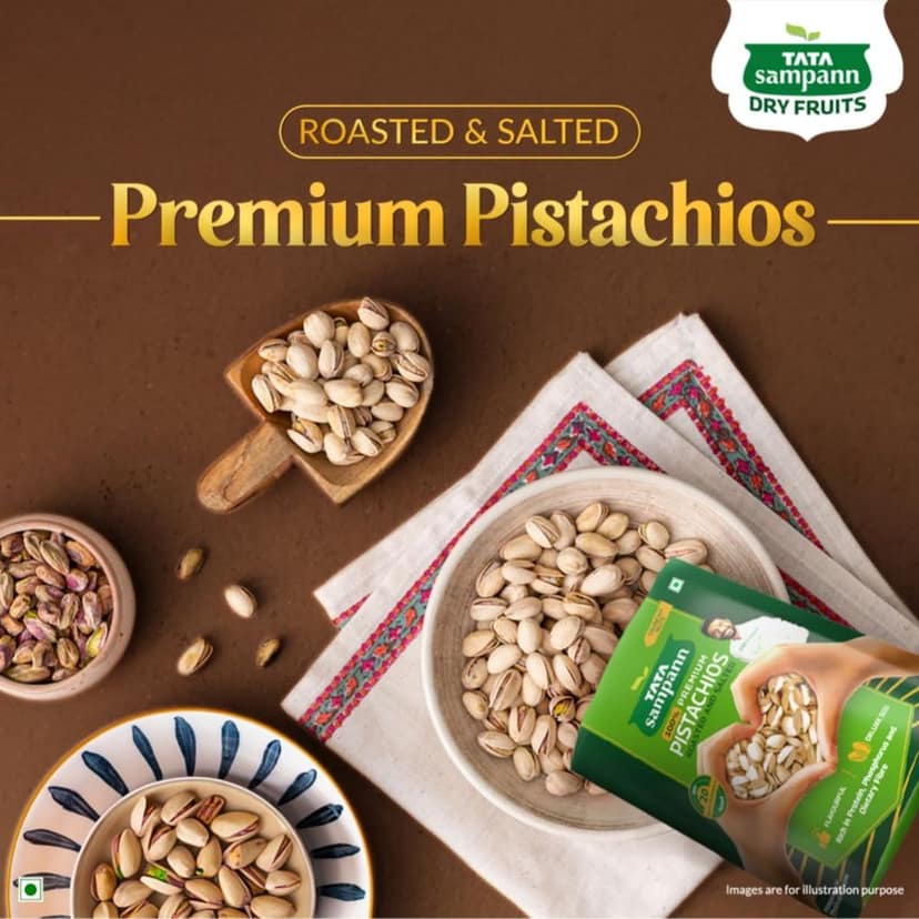 Tata Sampann Pistachios Roasted & Salted, Pista, 200g, Rich In Protein, Phosphorus, & Dietary Fibre, Premium Nuts & Dry Fruits, Shelled Nuts, Crunchy & Delicious Healthy Snack view 3