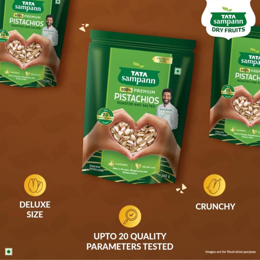 Tata Sampann Pistachios Roasted & Salted, Pista, 200g, Rich In Protein, Phosphorus, & Dietary Fibre, Premium Nuts & Dry Fruits, Shelled Nuts, Crunchy & Delicious Healthy Snack view 5