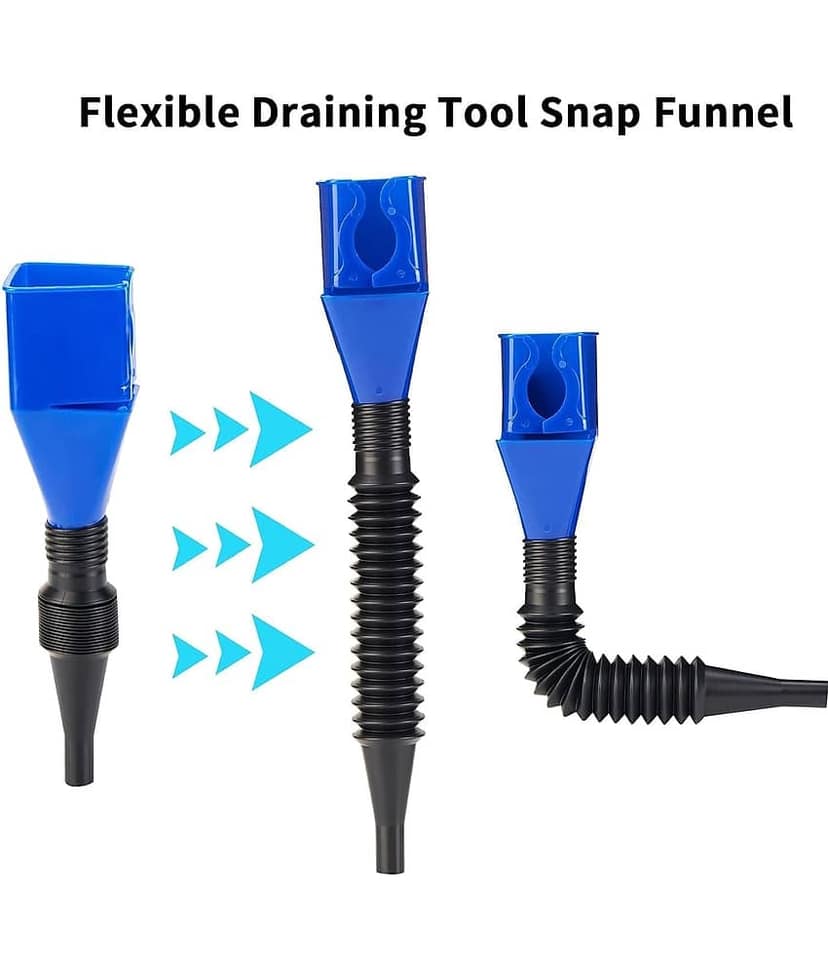 Bhavyta Blue Plastic Oil Funnel Snap Plastic Funnel with Nozzle Hose ( Set of 1 ) view 2