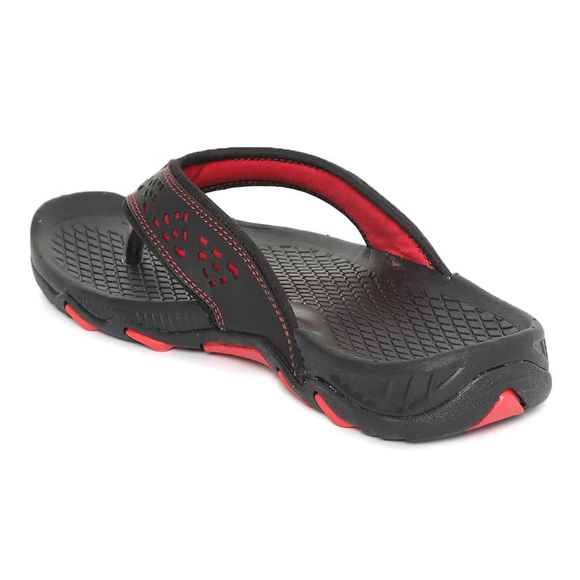 Paragon Black and Red Ultra-Durable Everyday Flip Flops for Men view 2