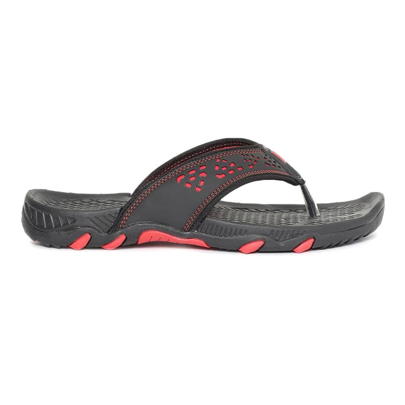 Paragon Black and Red Ultra-Durable Everyday Flip Flops for Men view 3