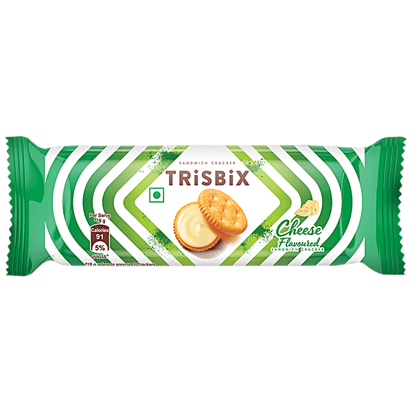 Trisbix Sandwich Crackers Biscuit - Cheese Flavoured, 27 g
