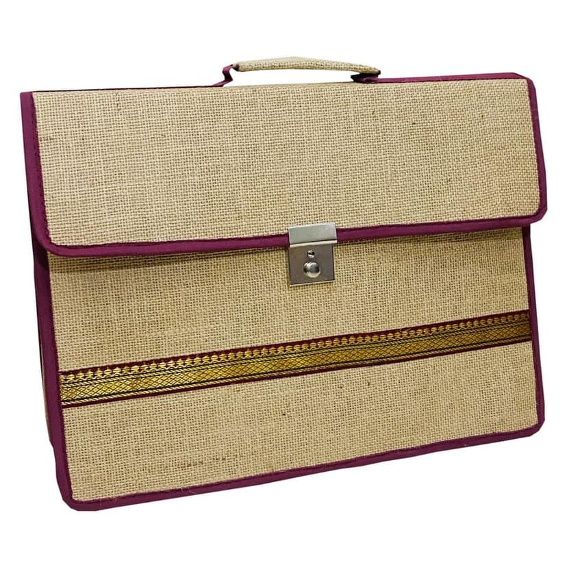 Garvi Gurjari (A Gujarat Govt Enterprise Handmade Plain Jute Office Bag(GGCMJB06) view 3
