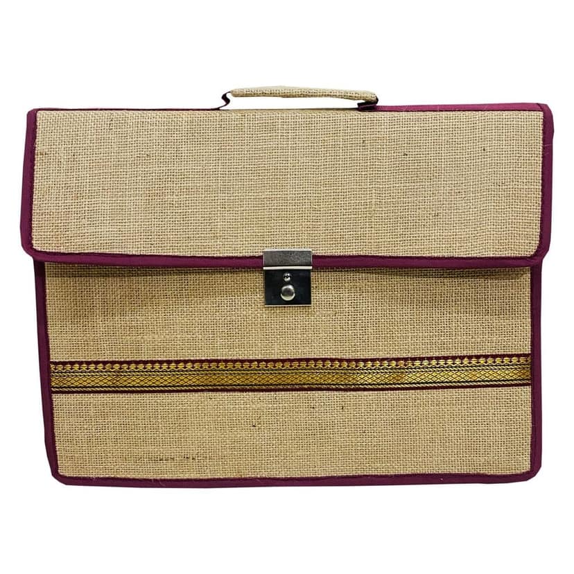 Garvi Gurjari (A Gujarat Govt Enterprise Handmade Plain Jute Office Bag(GGCMJB06) view 5