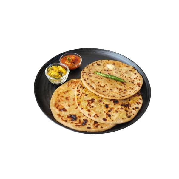 Aloo Stuffed Parantha with Sabji and Raita 2 Pcs