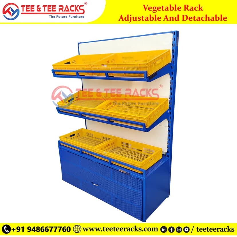 Free Standing Vegetable Rack with Bottom Storage Box view 2