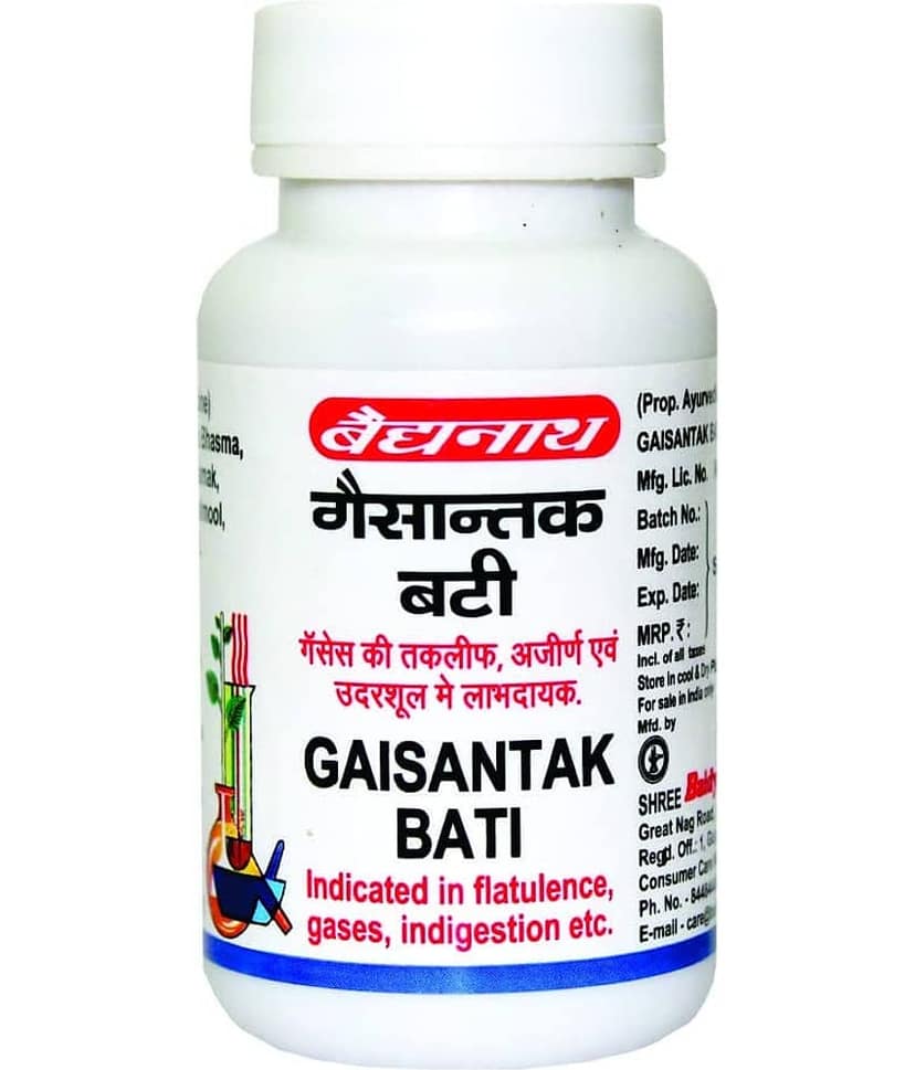 Baidyanath Gaisantak Bati 50 Tablets (Pack of 2) Gas Relief, Natural Constipation