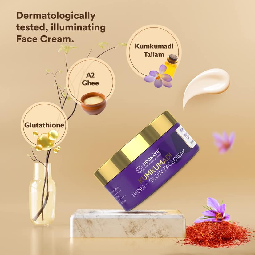 Baidyanath Siddhayu Kumkumadi Hydra plus Glow Face Cream 50 Gms view 3