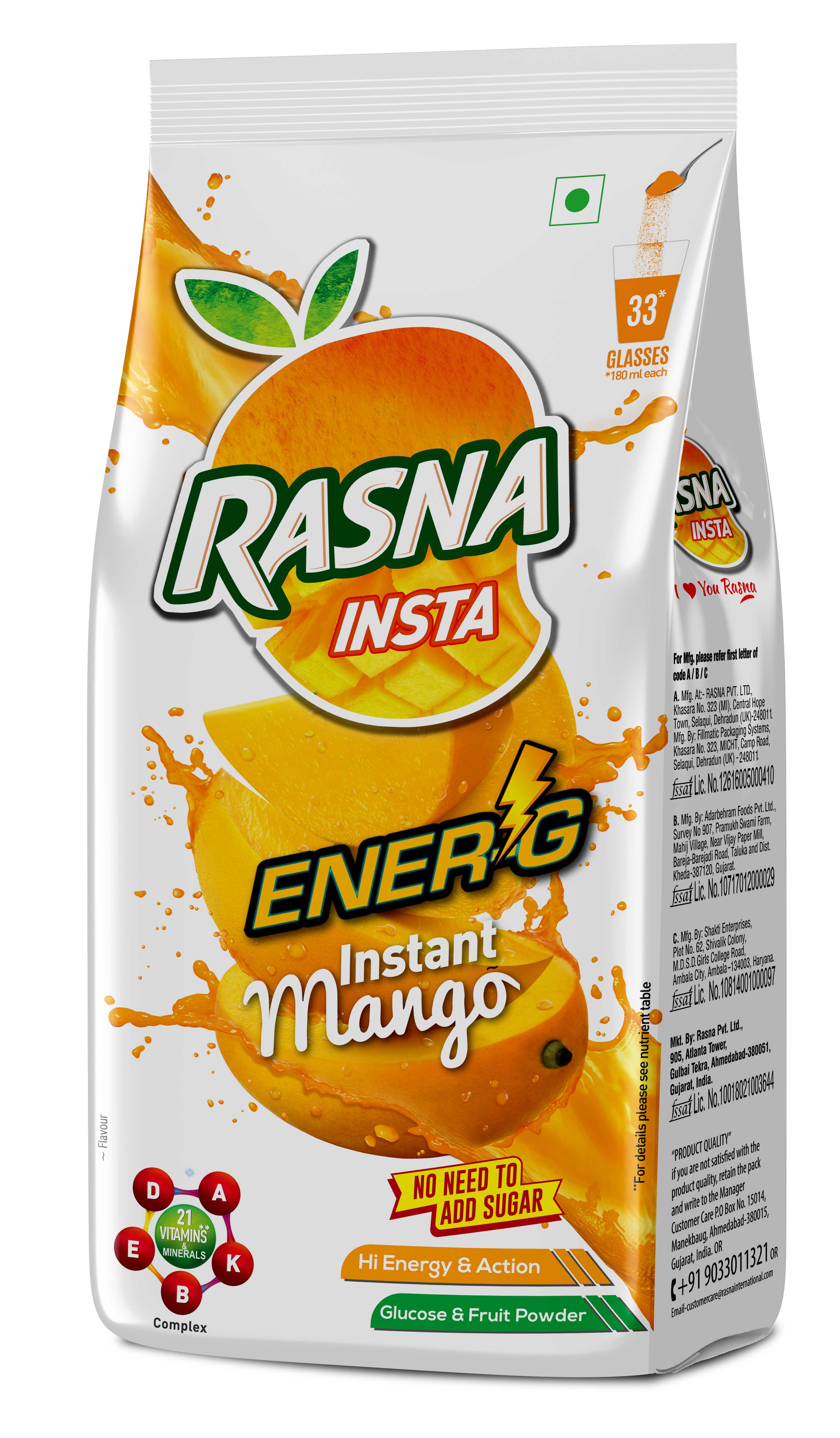 Insta Fruit Preparation 750g Pouch, Mango
