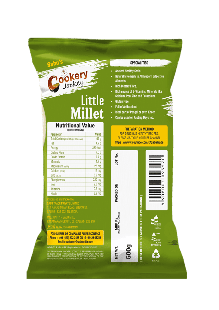 COOKERY JOCKEY LITTLE MILLET 500GM view 2