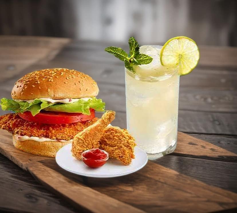 2 garden fresh burger + any mojito