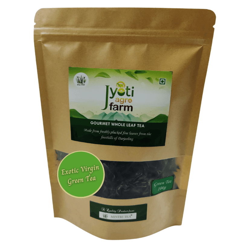 Natural Green Tea from the foothills of Darjeeling | Jyoti Agro Farm 100gms | Exotic Virgin | Approx 75-100 cups view 4