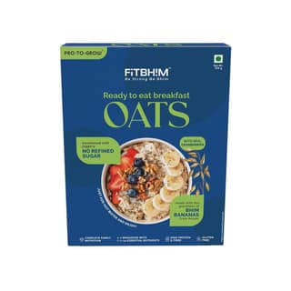 Pro To Grow Fitbhim Ready to Eat Jaggery Oats for Breakfast 300g (Box) | Enriched with Bhim Banana High in Protein & Fiber | Ideal for Kids (3+ Years) & Adults | Supports Weight Management & Heart Health