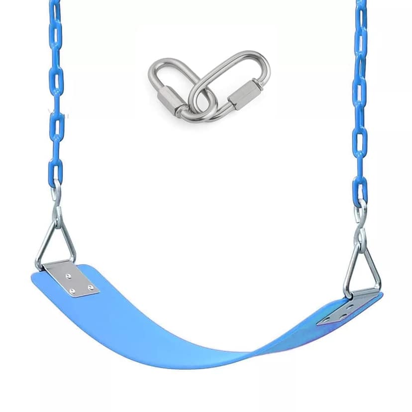 REZNOR Heavy Duty Flexible Swing Seat with Metal Triangle Ring, Anti-Rust Chain Set for Kids & Adults, Playground, Jungle & Gym
