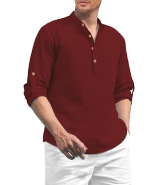 Vida Loca Turquoise Cotton Blend Men's Shirt Style Kurta ( Pack of 1 )