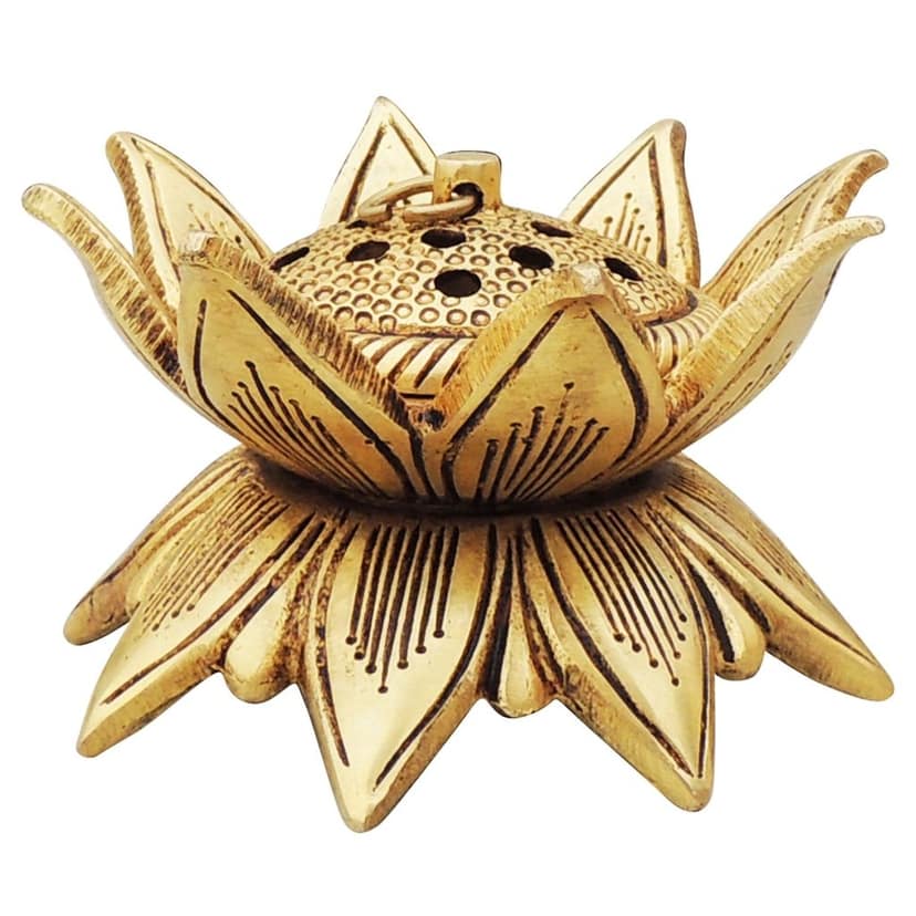 Brass Dhoop Dhaani, Luab Dan or Loban Holder Home Temple Decor, Height : 2.5 Inch (BSMAS1580 D) view 3