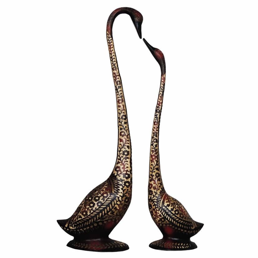 Brass Showpiece Duck Pair Black Statue (ANMAS019 B) view 3