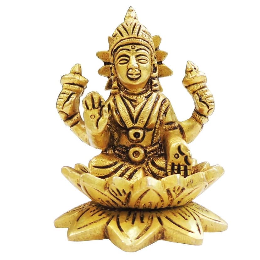 Handcrafted Brass Laxmi Murti for Mandir & Wealth, Height : 3.5 Inch (BSMAS1874 L) view 2