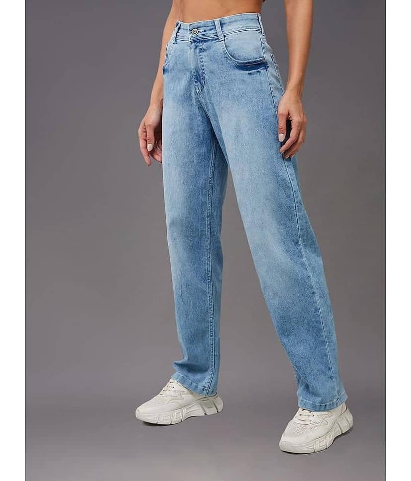 Miss Chase - Light Blue Denim Wide Leg Women's Jeans ( Pack of 1 )