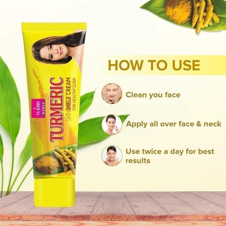 VI-JOHN Women Turmeric Skin Cream With Sandal & Lemon Extract For Soft & Supple Skin, 50G (Pack Of 6) view 6