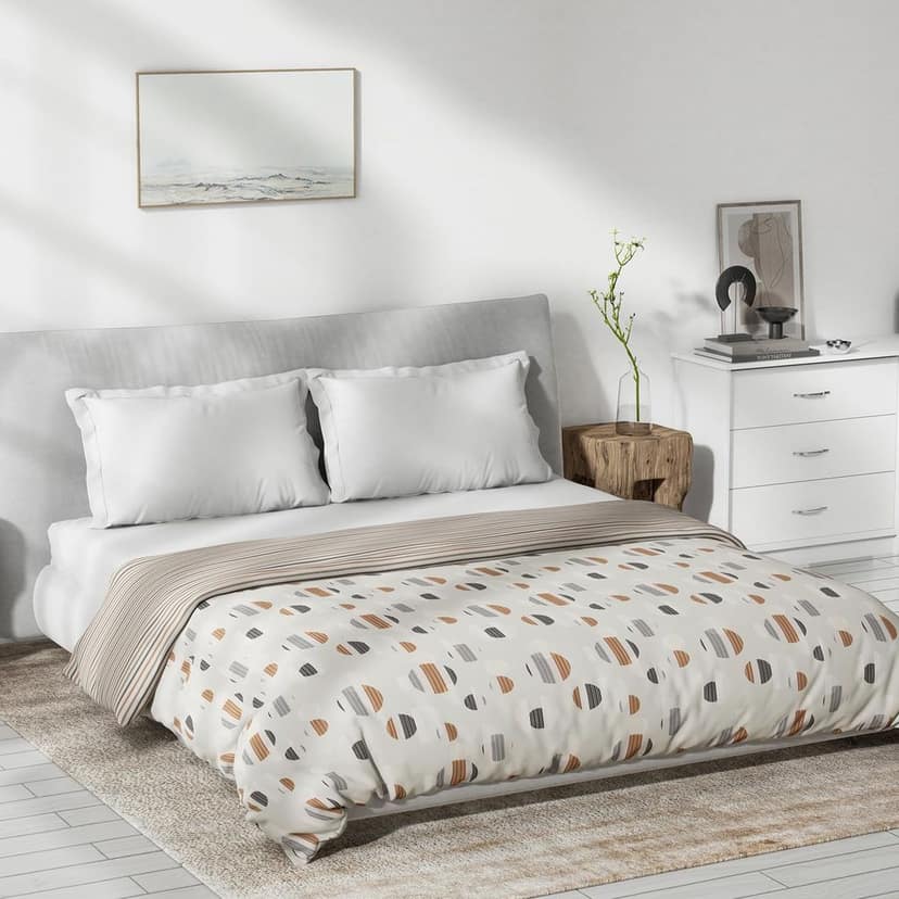 DDECOR - Primary Collection 100% Cotton Geometric Pattern VOLTC Queen Dohar |229 CM X 254 CM| - Brown view 2
