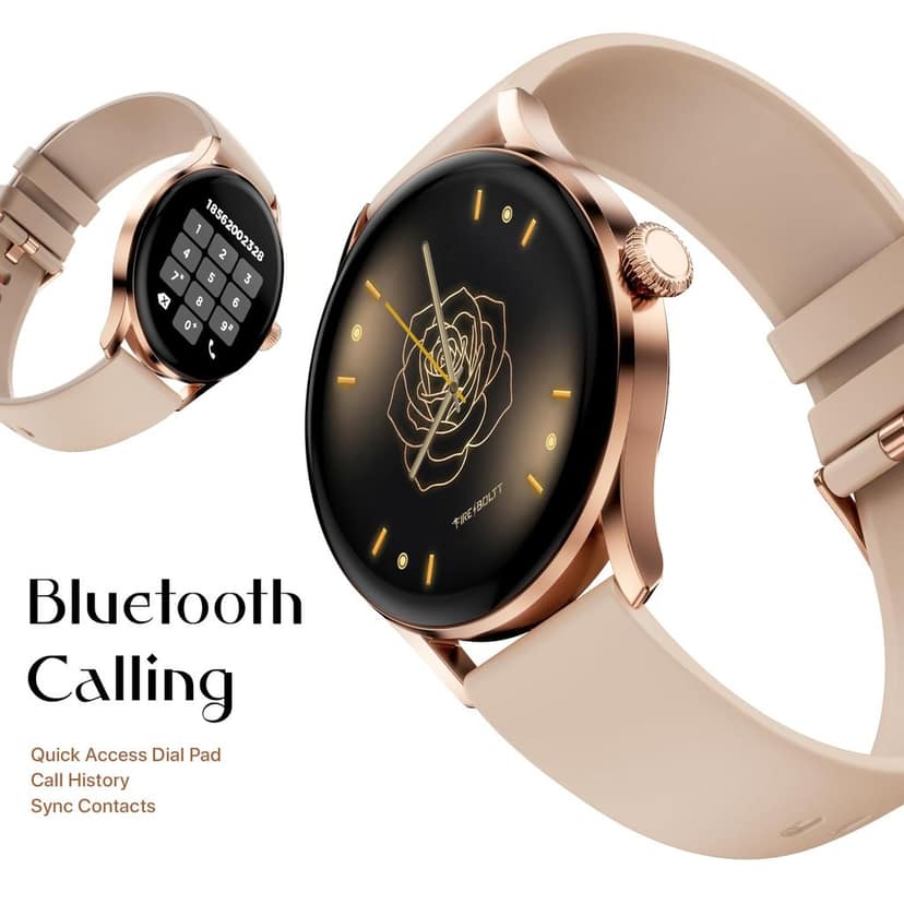 Fire-Boltt Glitz Women Smart Watch with 1.19” AMOLED Display, Bluetooth Calling, Rotating Crown, Always On Display, 1000 Nits Brightness, IP68 Waterproof (Sand Beige) view 10