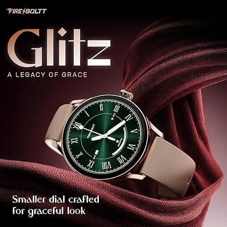 Fire-Boltt Glitz Women Smart Watch with 1.19” AMOLED Display, Bluetooth Calling, Rotating Crown, Always On Display, 1000 Nits Brightness, IP68 Waterproof (Sand Beige) view 2