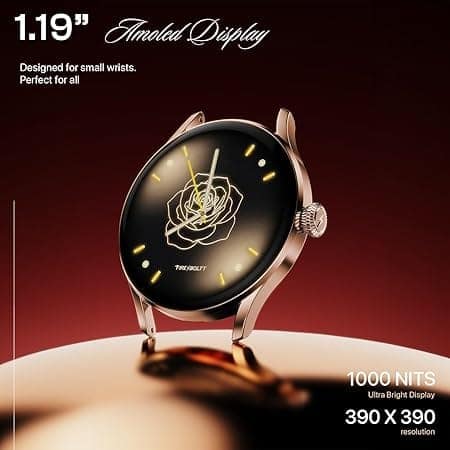 Fire-Boltt Glitz Women Smart Watch with 1.19” AMOLED Display, Bluetooth Calling, Rotating Crown, Always On Display, 1000 Nits Brightness, IP68 Waterproof (Sand Beige) view 4