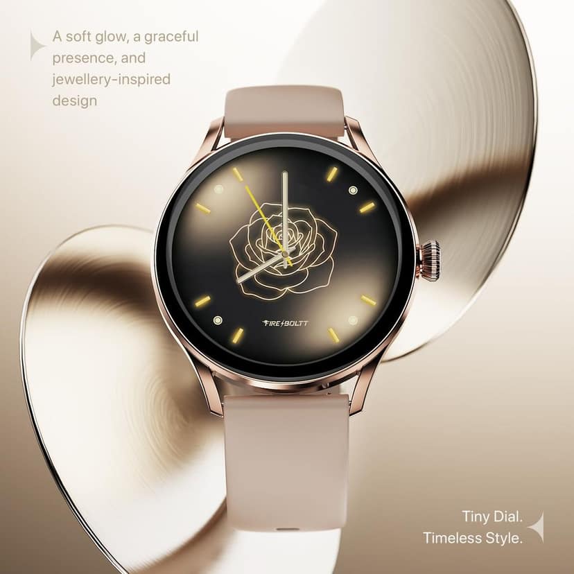Fire-Boltt Glitz Women Smart Watch with 1.19” AMOLED Display, Bluetooth Calling, Rotating Crown, Always On Display, 1000 Nits Brightness, IP68 Waterproof (Sand Beige) view 5
