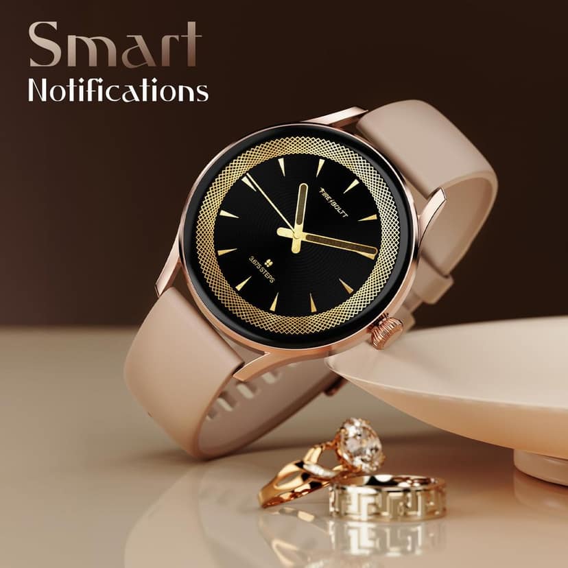Fire-Boltt Glitz Women Smart Watch with 1.19” AMOLED Display, Bluetooth Calling, Rotating Crown, Always On Display, 1000 Nits Brightness, IP68 Waterproof (Sand Beige) view 8