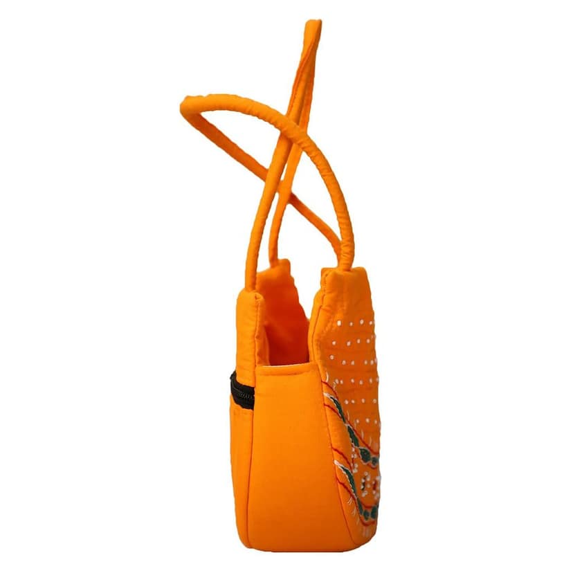 Women�s Handbag, Banjara Traditional Side Bag, Cotton Handcrafted Yellow Handbag, Handbag, Purse, (GOABAG-03). view 2
