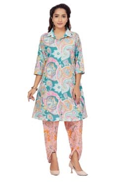 Kurti Set (Printed Cotton Fabric) - 2XL - Fashion By Palak Jain