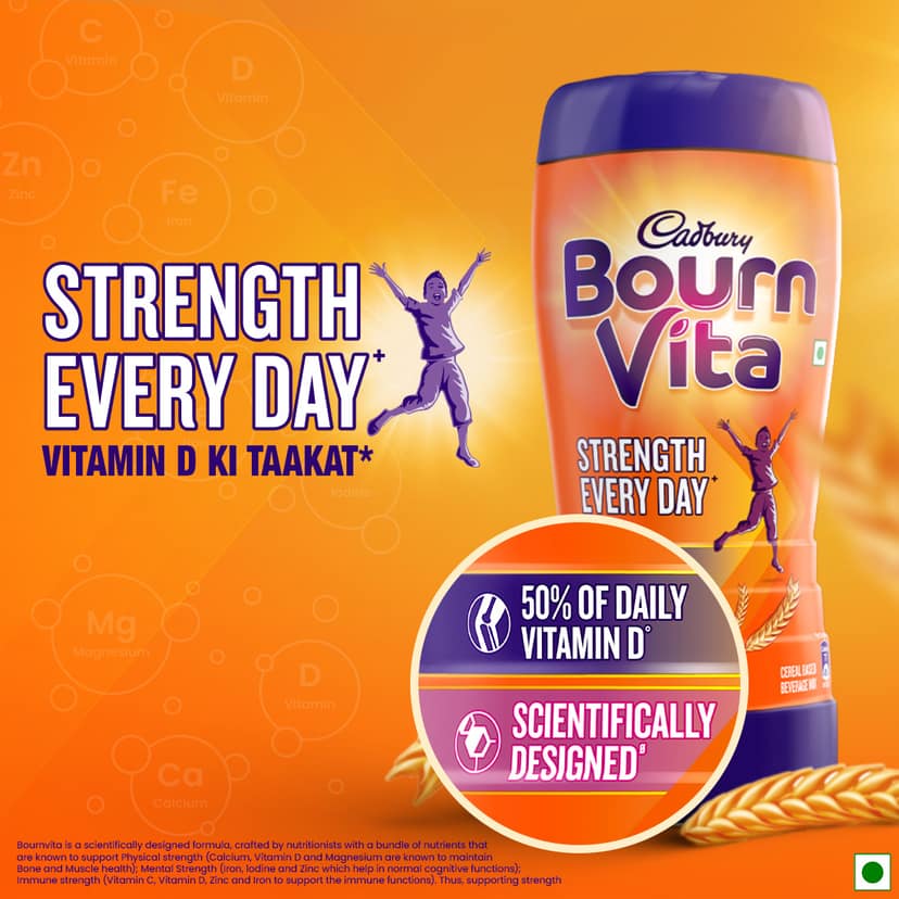 Cadbury Bournvita Chocolate Health Drink, 500 g Pouch view 2