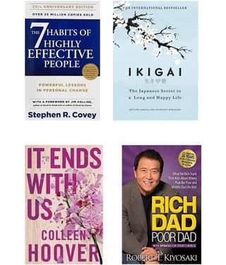7 Habits + Ikigai + It End With Us + Rich Dad Poor Dad