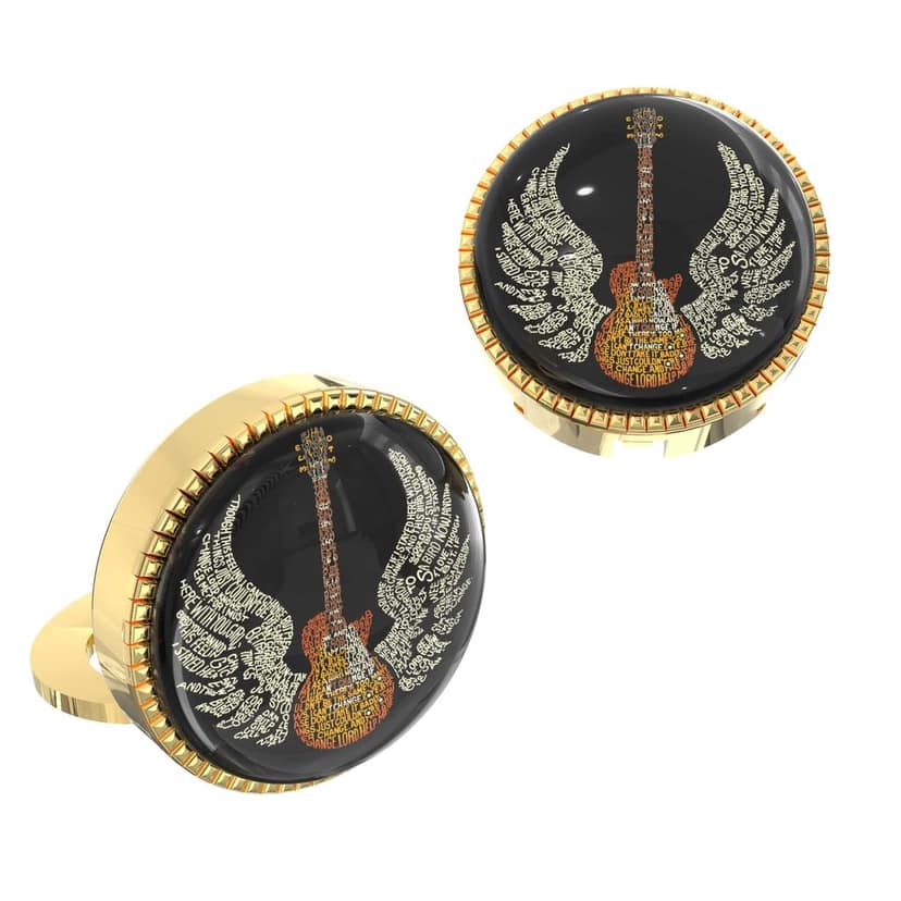 The Smart Buttons - Shirt Button Cover Cufflinks for Men - Guitar Style view 8