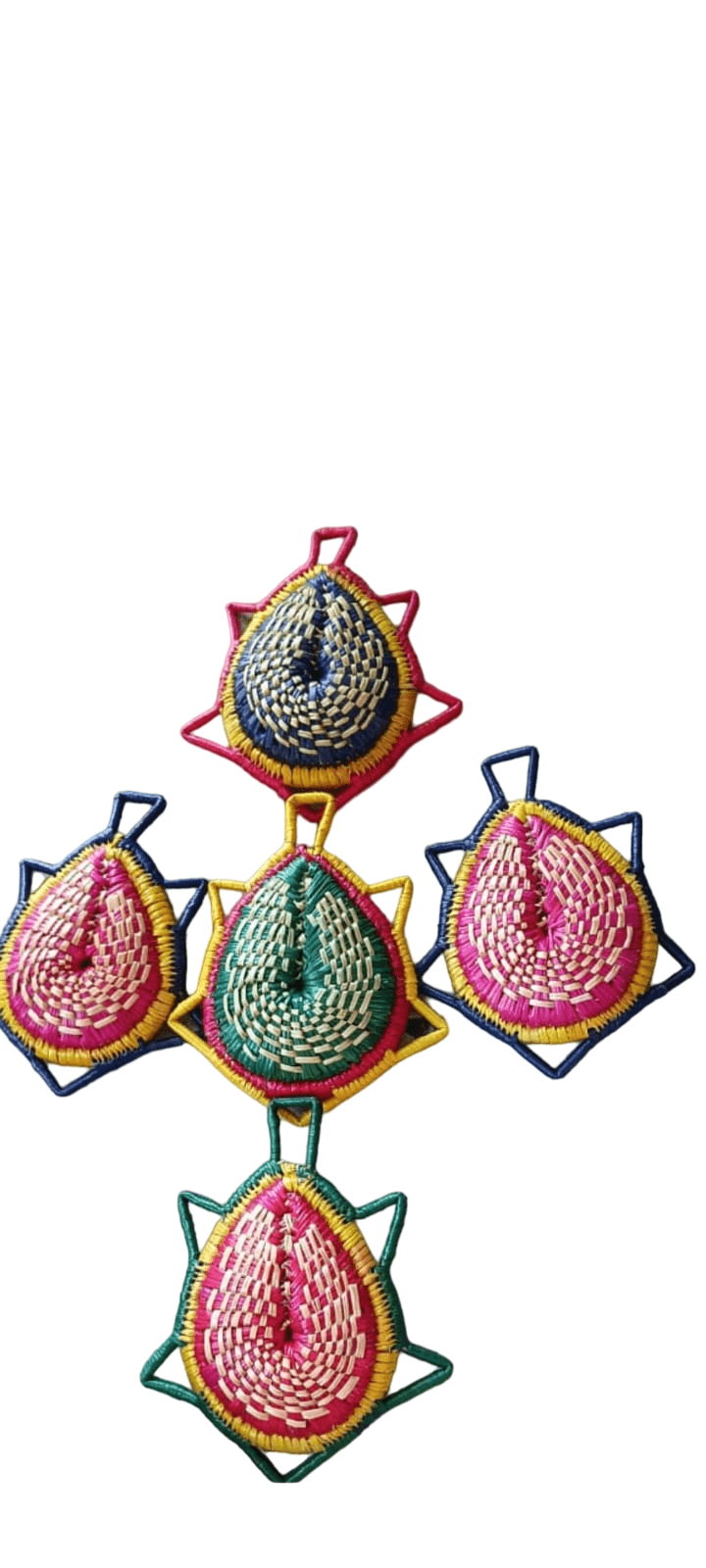 Handcrafted Turtle Design Sikki Grass Storage Box - Eco-Friendly Pink with Yellow and Green Patterns - Ideal for Organizing Small Items - Decorative Home Decor Piece view 3